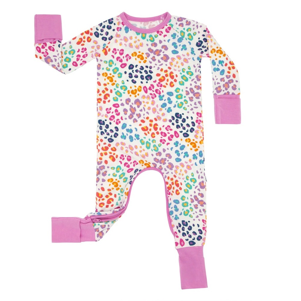 Little Sleepies Rainbow Leopard Crescent Zippy, 12-18mo
